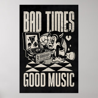 Slechte Tijden Goede Muziek Japanse Abstracte Bauh Poster