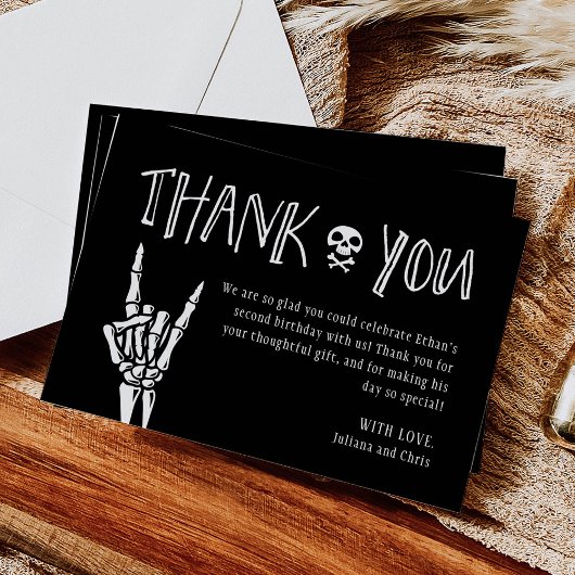 Slechte twee de Bone 2e Verjaardagsfeestje Dank je Kaart