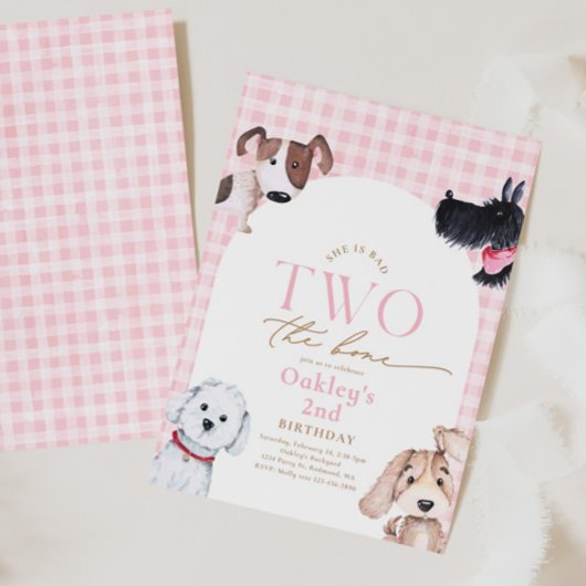 Slechte twee de bot geruite puppy uitnodiging