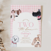 Slechte twee de bot geruite puppy uitnodiging