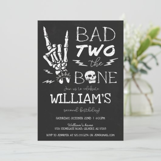 Slechte twee, de uitnodiging voor de verjaardag va (Staand voorkant)