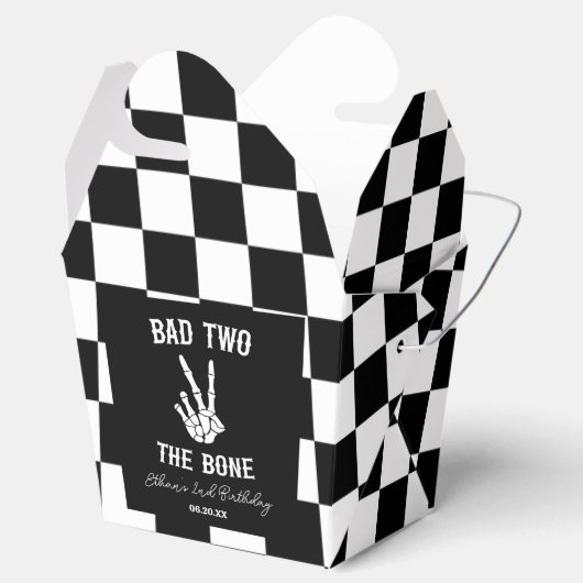 Slechte twee het botskelet 2e verjaardagsfeestje bedankdoosjes (Geopend)