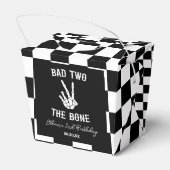 Slechte twee het botskelet 2e verjaardagsfeestje bedankdoosjes (Achterkant)