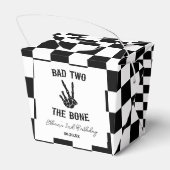 Slechte twee het botskelet 2e verjaardagsfeestje bedankdoosjes (Achterkant)