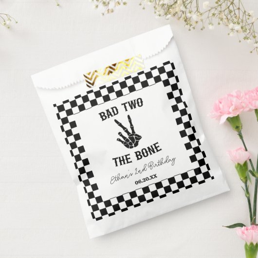 Slechte twee het botskelet 2e verjaardagsfeestje bedankzakje (Gezegeld)