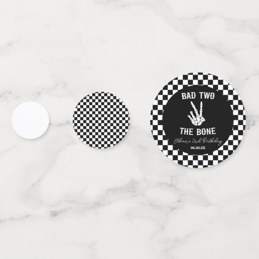 Slechte twee het botskelet 2e verjaardagsfeestje confetti (Achterkanten)