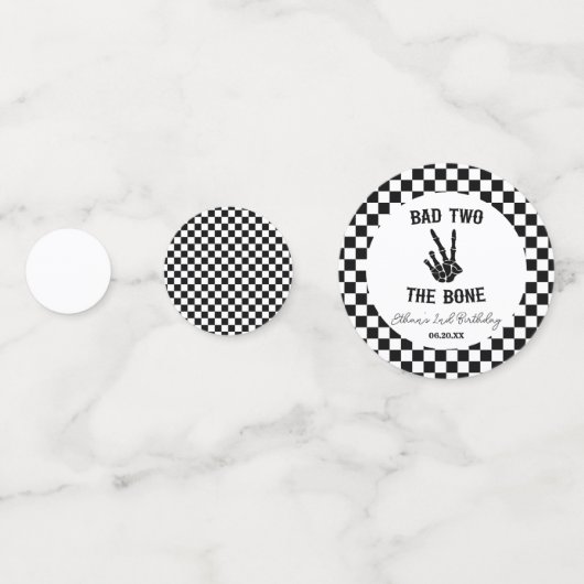 Slechte twee het botskelet 2e verjaardagsfeestje confetti (Achterkanten)