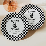 Slechte twee het botskelet 2e verjaardagsfeestje papieren bordje<br><div class="desc">Dit is een Bad Two The Bone Skeleton 2nd Birthday Party Paper Borden!</div>
