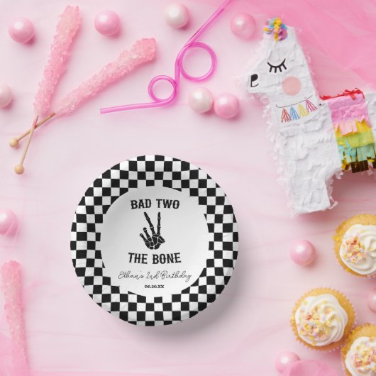 Slechte twee het botskelet 2e verjaardagsfeestje papieren kommen (Feest)