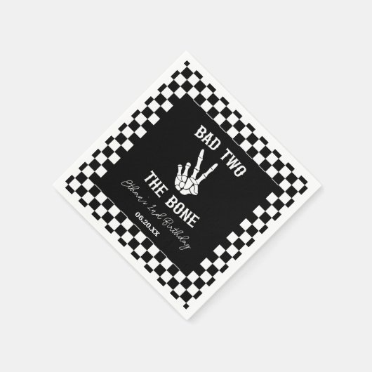 Slechte twee het botskelet 2e verjaardagsfeestje servet (Hoek)