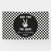 Slechte twee het botskelet 2e verjaardagsfeestje spandoek (Horizontaal)
