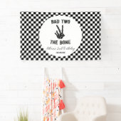 Slechte twee het botskelet 2e verjaardagsfeestje spandoek (Insitu)