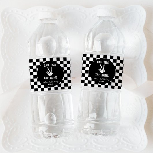 Slechte twee het botskelet 2e verjaardagsfeestje waterfles etiket