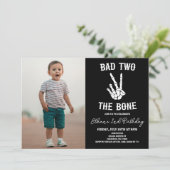 Slechte twee het botskelet foto 2e verjaardagsfees kaart (Staand voorkant)