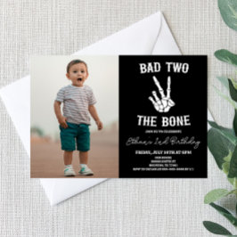 Slechte twee het botskelet foto 2e verjaardagsfees kaart