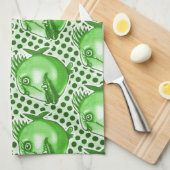 slechte vent lelijke vis grappige cartoon theedoek (Quarter Fold)