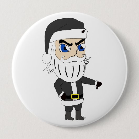 slechte vent santa claus ronde button 4,0 cm (Voorkant)