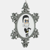 slechte vent santa claus tin sneeuwvlok ornament (Links)