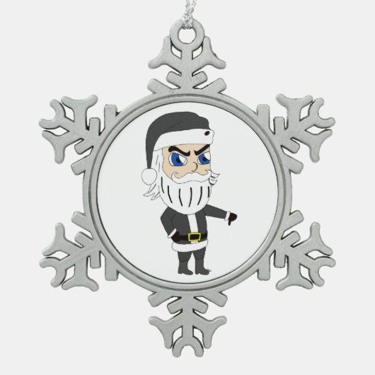 slechte vent santa claus tin sneeuwvlok ornament (Voorkant)