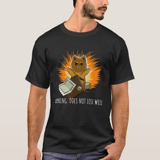 Slechte verliezer bij bordspellen t-shirt (Voorkant)