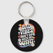 Slechte vibes gaan niet met mijn outfit Retro Groo Sleutelhanger (Voorkant)