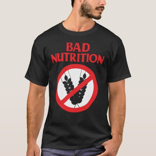 Slechte voeding Grappige tarwe Glutenvrij T-shirt (Voorkant)