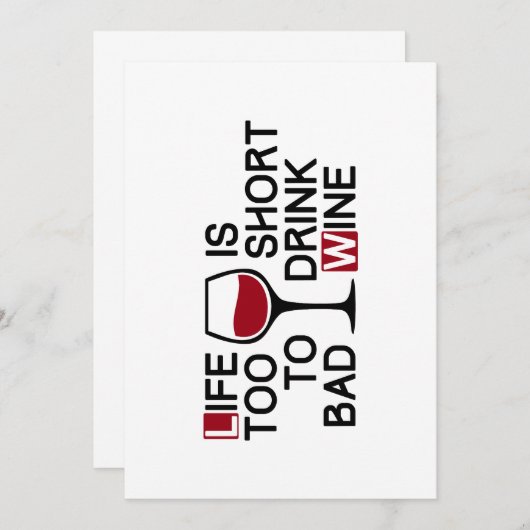 Slechte wijn kaart (Voorkant / Achterkant)