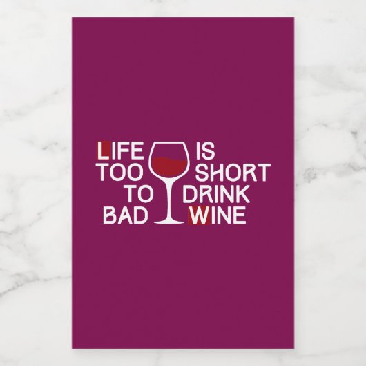 Slechte wijn wijn etiket (Enkel label)