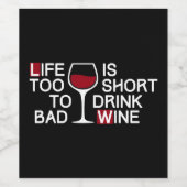 Slechte wijn wijn etiket (Enkel label)