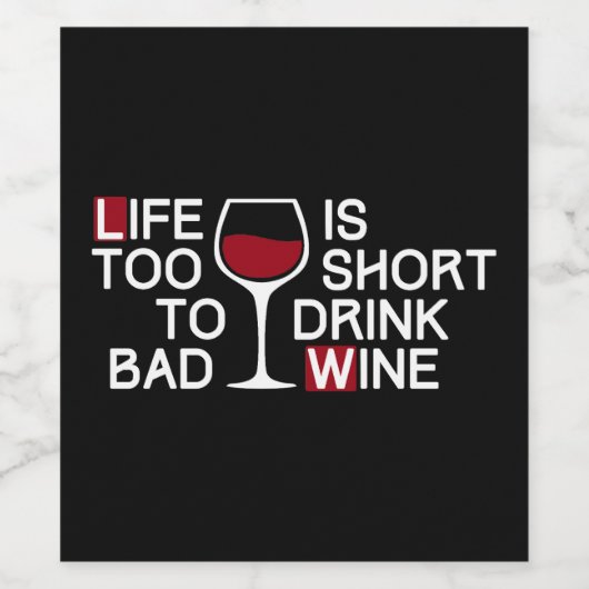 Slechte wijn wijn etiket (Enkel label)