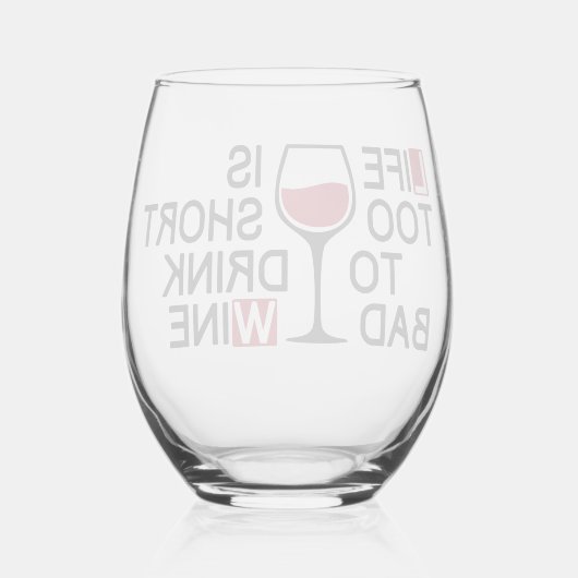 Slechte wijn wijnglas zonder voet (Achterkant)