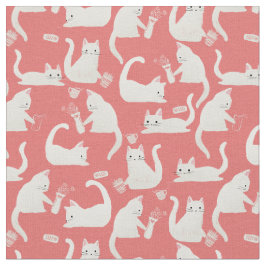 Slechte witte katten die dingen omver gooien stof