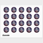 Slechte wolf in borstbos ronde sticker (Vel)