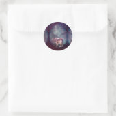 Slechte wolf in borstbos ronde sticker (Tas)
