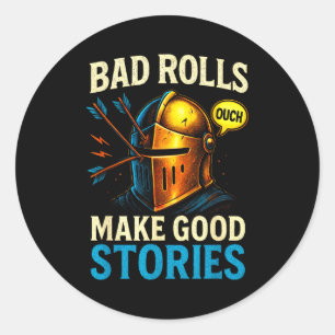 Slechte worpen maken goede verhalen - Rpg-gamingpl Ronde Sticker