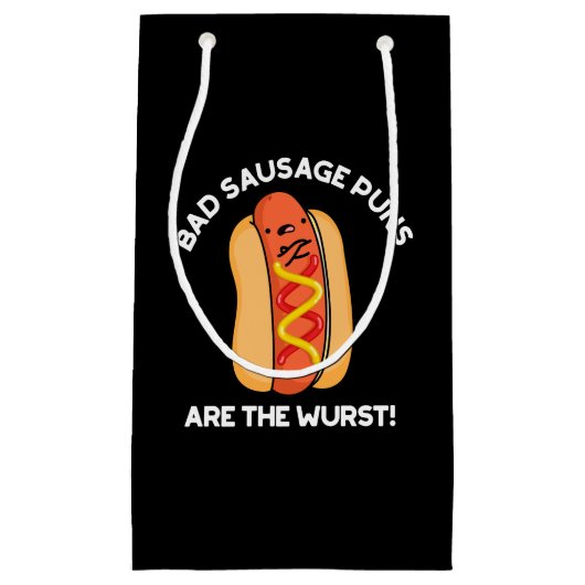 Slechte worstpuns zijn de ergste hotdog pun donker klein cadeauzakje (Voorkant)