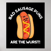 Slechte worstpuns zijn de ergste hotdog pun donker poster (Voorkant)