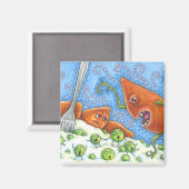 SLECHTE YAM DIE SCHREEUWDE TEGEN ERWTEN, GRAPPIGE  MAGNEET (Voorkant / Achterkant)