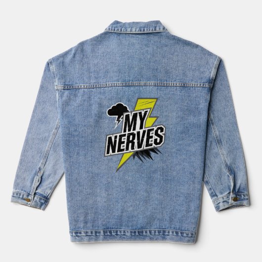 Slechte zenuwen: blijf sterk denim jacket (Achterkant)