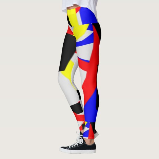 Slechte zwarte horizontale leggings (Links)