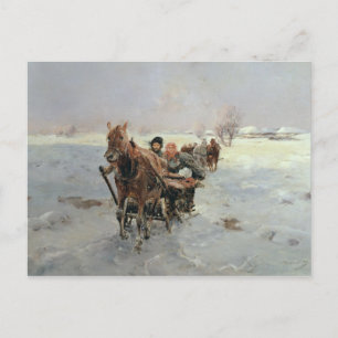 Slechten in een winterlandschap briefkaart