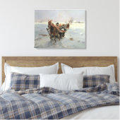 Slechten in een winterlandschap canvas afdruk (Insitu (Slaapkamer))