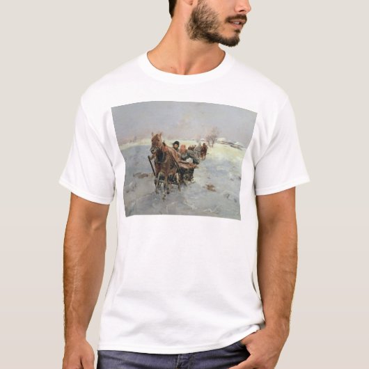 Slechten in een winterlandschap t-shirt (Voorkant)