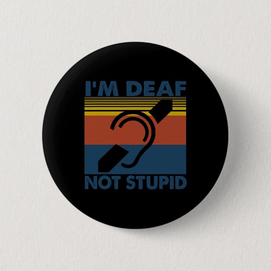 slechthorend ASL gebarentaal Ik ben doof niet inge Ronde Button 5,7 Cm (Voorkant)