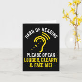 Slechthorend ASL Gehoorstoornis Doof Bewustzijn Kaart (Gele Bloem)