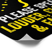 Slechthorend ASL Gehoorstoornis Doof Bewustzijn Poster (Hoek)