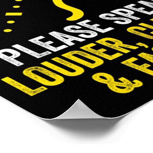 Slechthorend ASL Gehoorstoornis Doof Bewustzijn Poster (Hoek)