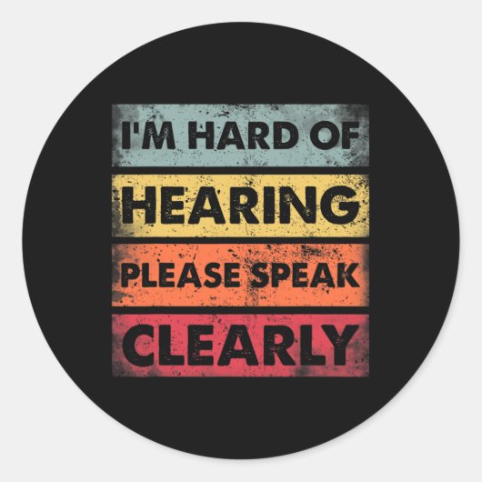 Slechthorend Slechthorend Verminderd ASL-Teken Lan Ronde Sticker (Voorkant)