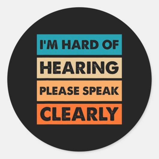 Slechthorend Slechthorend Verminderd ASL-Teken Lan Ronde Sticker (Voorkant)
