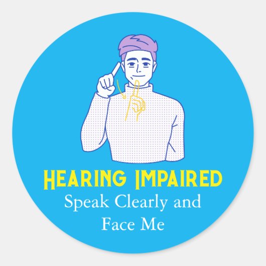 slechthorend symbool ronde sticker (Voorkant)